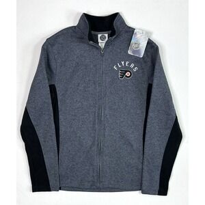 Philadelphia Flyers Jacket Men's Small New W/Tag Zip Up Fleece Gray Slim NHL